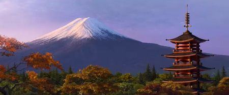 Monte Fuji e Templo, no Parque Nacional Fuji-Hakone-Izu 