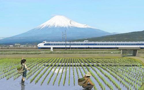Kodama Shinkansen e Monte Fuji
