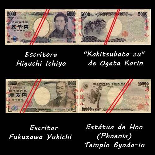 Cédulas de 5000 e 10000Yen