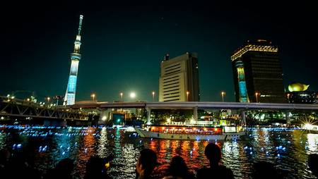 Tokyo Hotaru Festival Luzes no rio Sumida