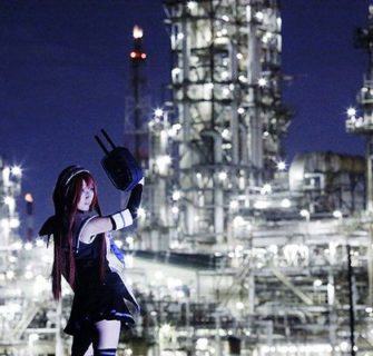 Kojo no Yakei Paisagem noturna industrial