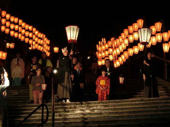 Festival Yuwaku Bonbori em Yuwaku Onsen 