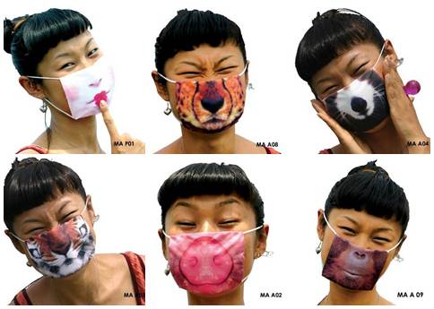 Máscaras criativas no Japão