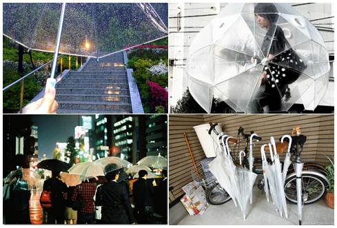guarda-chuva transparente no Japão fotos