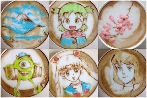 Anime Coffee Art by Sugi fotos