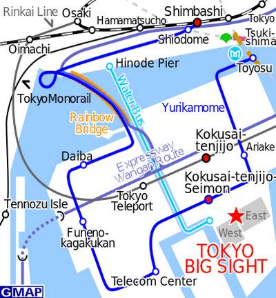 Comiket, mapa do Centro de Convenções Tokyo Big Sight