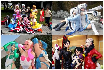 Cosplayers em Comiket fotos