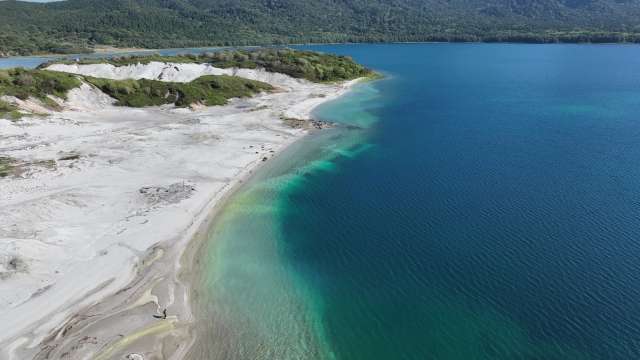 Lago Usori em Monte Osore, um dos locais mais sagrados do Japão