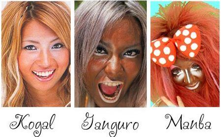 Diferenças entre kogal ganguro manba