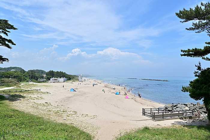 Praia de Ishihama, cidade de Hitachi, Ibaraki