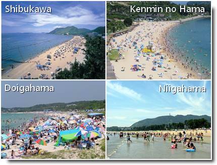 Praias em Okayama, Hiroshima e Yamaguchi