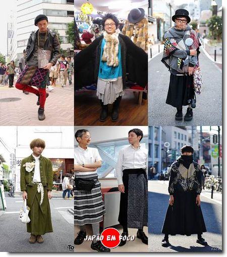 Homens de saia no Japão Imagens