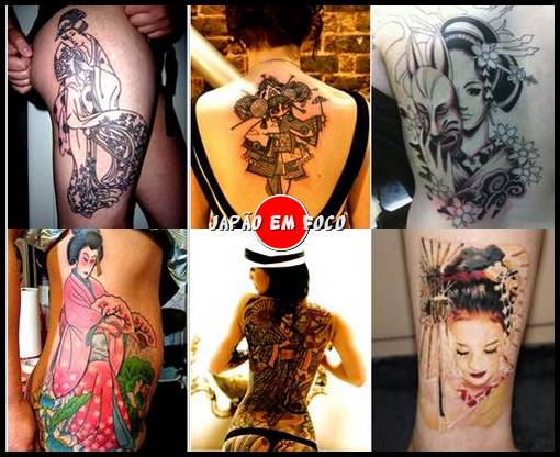 Designer tatuagens de gueixas