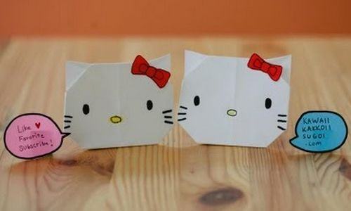 Origami da Hello Kitty - Muito fácil