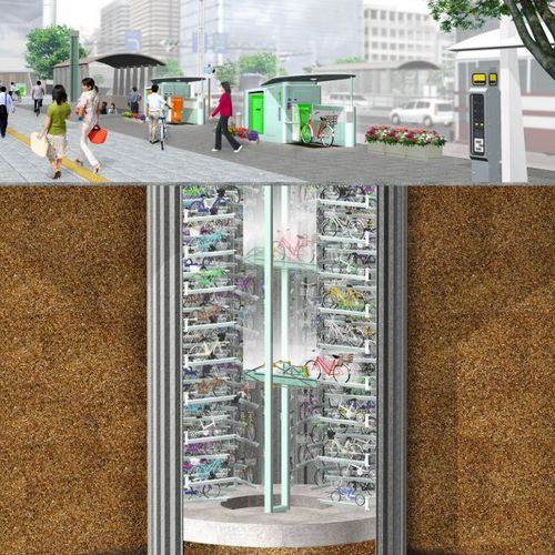 Estacionamento de Bicicletas Subterrâneo em Tóquio