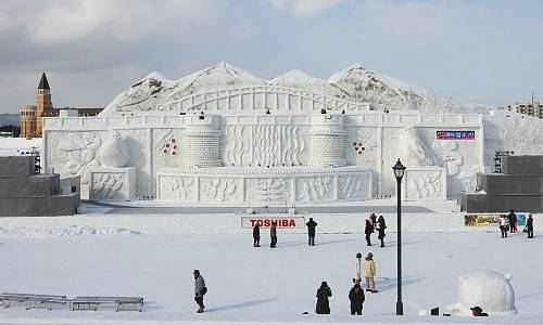 Escultura de neve das montanhas Daisetsuzan