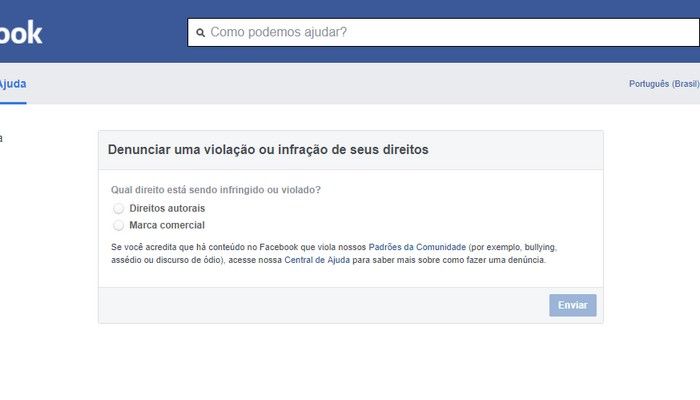 Página do facebook Hackeada Roubada - Formulário 1