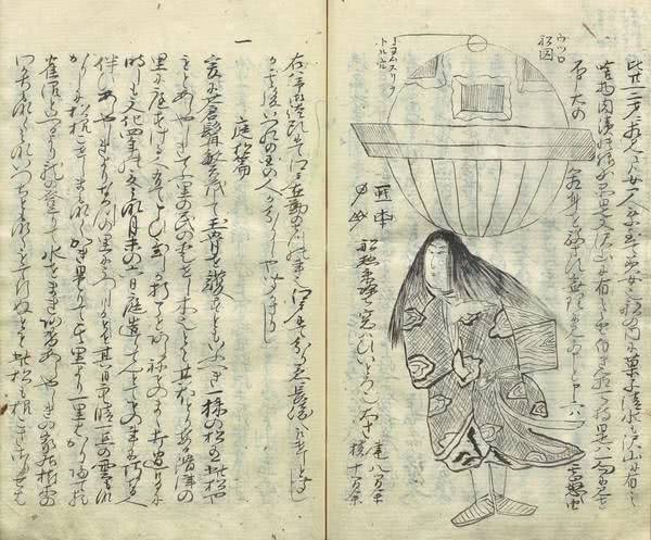 De Ōshuku zakki (Ōshuku Notes; por volta de 1815) por Komai Norimura, um vassalo do poderoso daimyō Matsudaira Sadanobu. (Cortesia da National Diet Library)