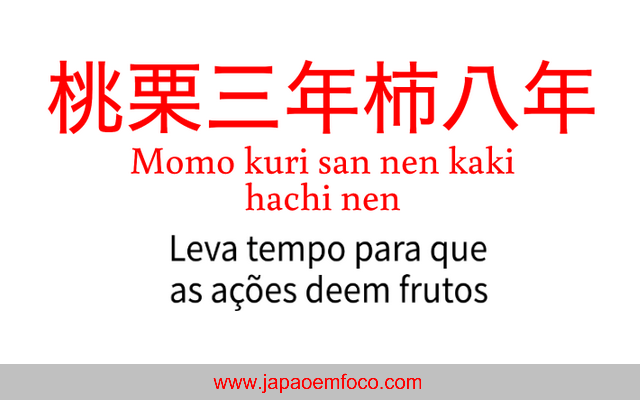 17 frases motivacionais em japonês -  Momo kuri san nen kaki hachi nen