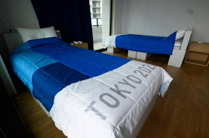 Acomodações para dormir na Vila dos Atletas das Olimpíadas de Tóquio 2020