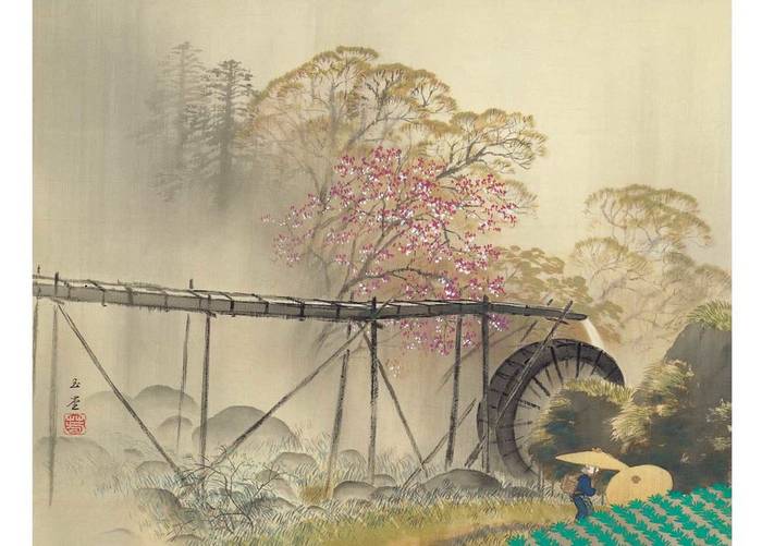 Nihonga Gyokudo Kawai, Spring Drizzle, 1942, Adachi Museum of Art