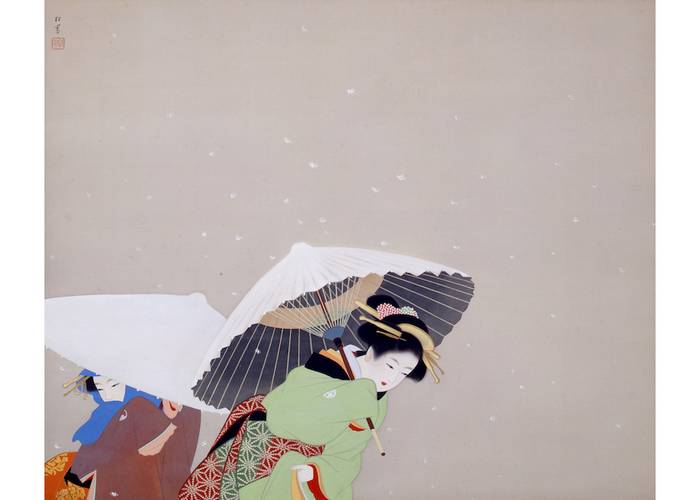 Nihonga Shoen Uemura, Neve emplumada, 1944, Museu de Arte de Yamatane