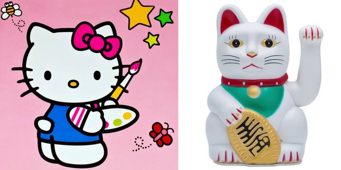 Bobtail Japonês - Hello Kitty e Maneki Neko 