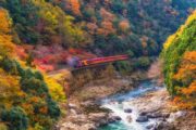 Sagano scenic railway, uma rota cênica de trem em Kyoto