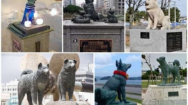 Cães homenageados no Japão