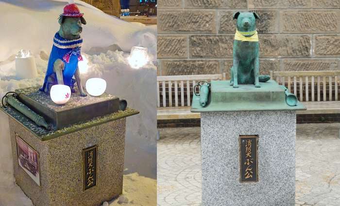 Estátuas de Bunko, o cão bombeiro