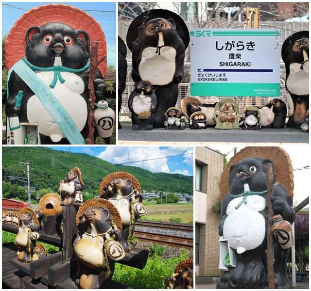 Estátuas de Tanuki em Shiragaki, Shiga