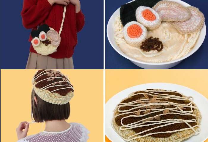 Okame Amimono transforma comidas em criativas peças em crochê