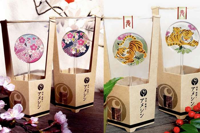 Uchiwa Ame, os pirulitos artesanais da loja Asakusa Amezaiku Ameshin