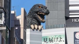 Godzilla do Hotel Gracery, em Kabukicho, em Shinjuku