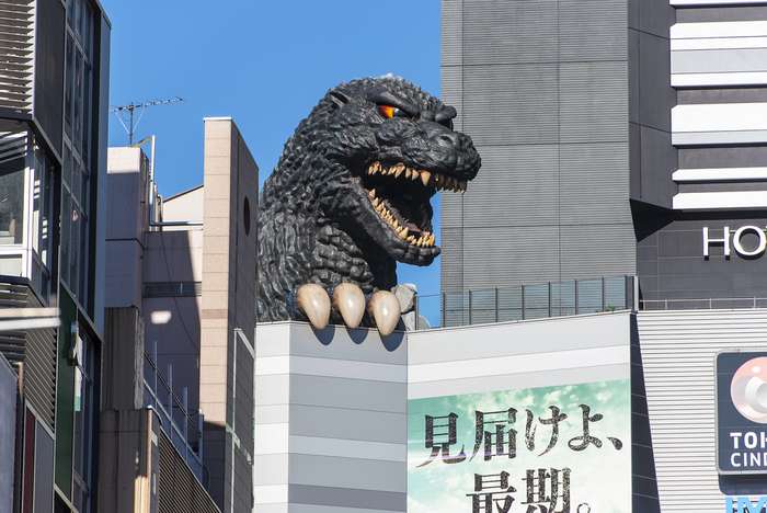 Godzilla do Hotel Gracery, em Kabukicho, em Shinjuku 
