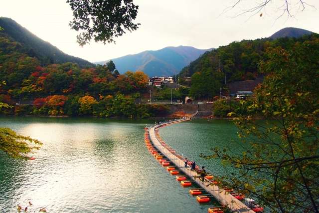Ponte flutuante Mugiyama, em Okutama