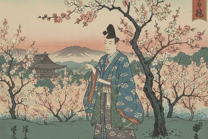 Sugawara no Michizane e as Ameixeiras - A Lenda da Flor que Seguiu Seu Senhor