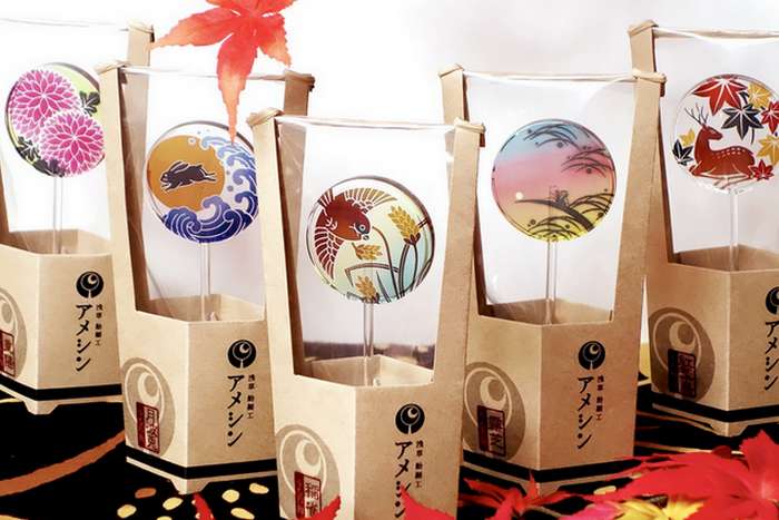 Uchiwa Ame, os pirulitos artesanais da loja Asakusa Amezaiku Ameshin