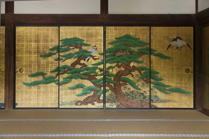 Pintura em fusuma do Templo Daikaku-ji em Kyoto