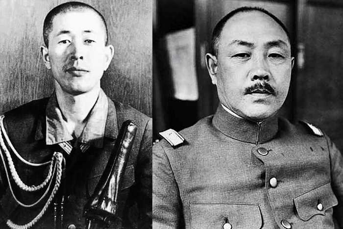 Major Kenji Hatanaka, líder da revolta e o General e Ministro da Guerra Korechika Anami