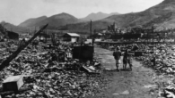 Nagasaki após o lançamento da bomba atômica em 9 de agosto de 1945