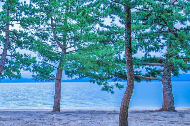 Praia de Omi-Maiko, Lago Biwa em Shiga