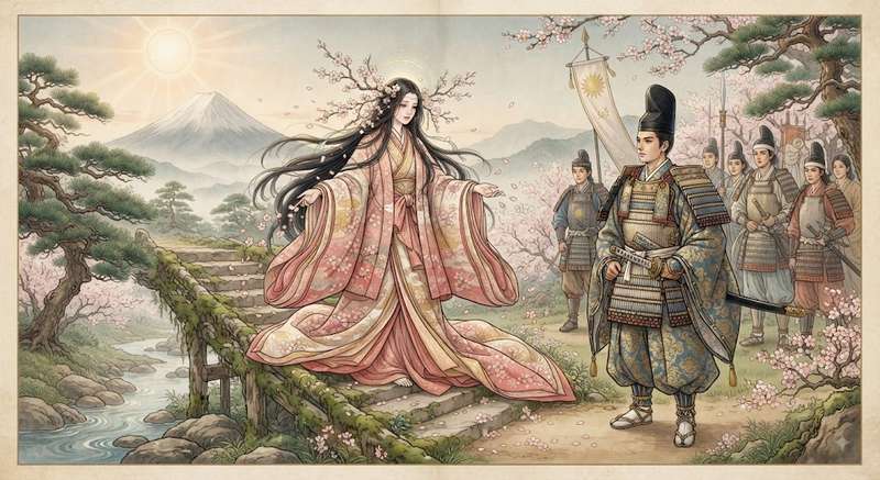 Sengen-sama, a deusa do Monte Fuji e guardiã da montanha sagrada do Japão