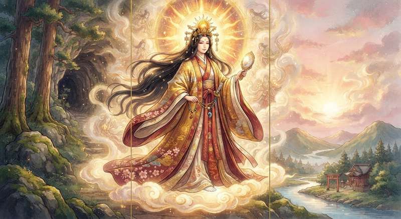 Amaterasu, a deusa do Sol e uma das figuras mais importantes da mitologia japonesa