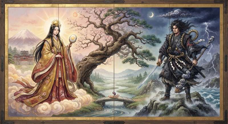 Amaterasu e o deus Susanoo